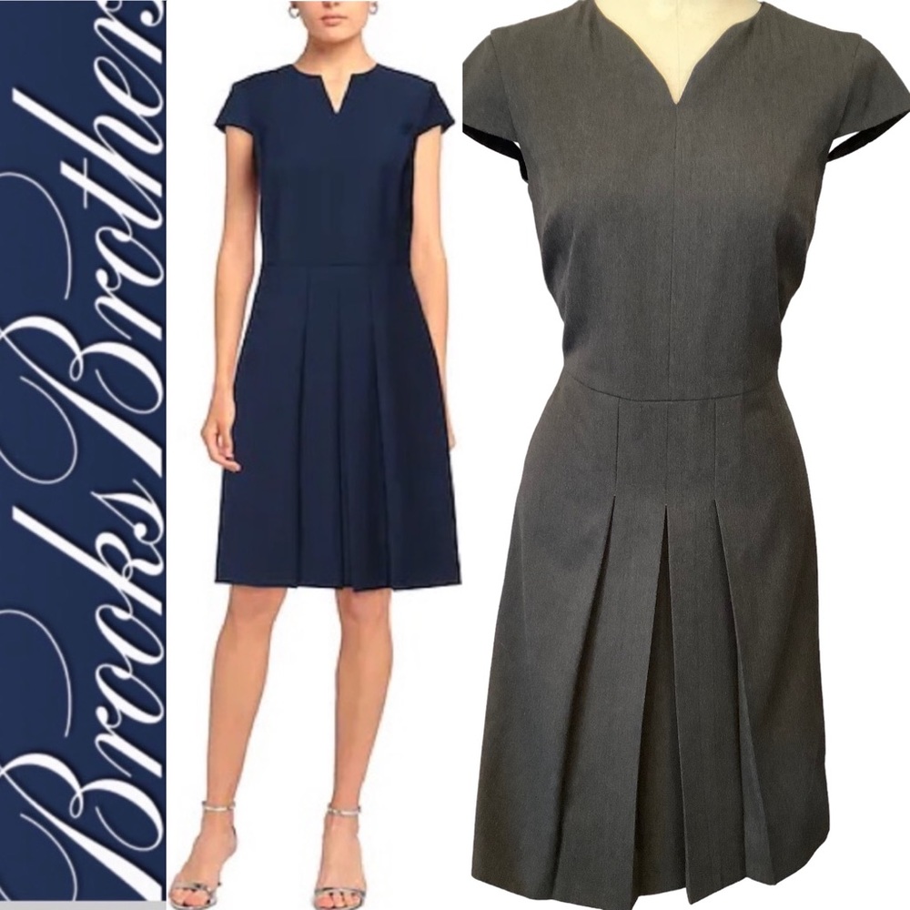 Brooks Brothers Gray Pleated Dresses